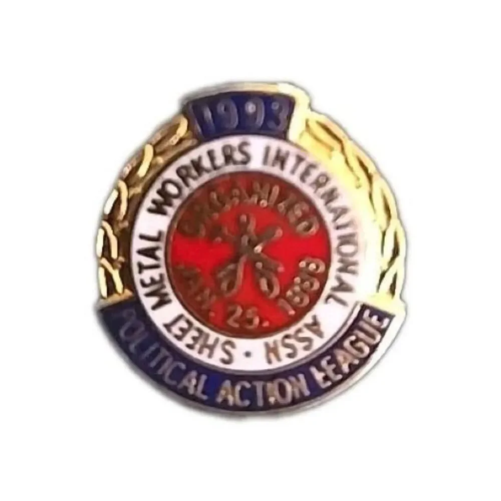 Sheet Metal Workers International 1993 Gold Tone Small Pin 5/8 Inch